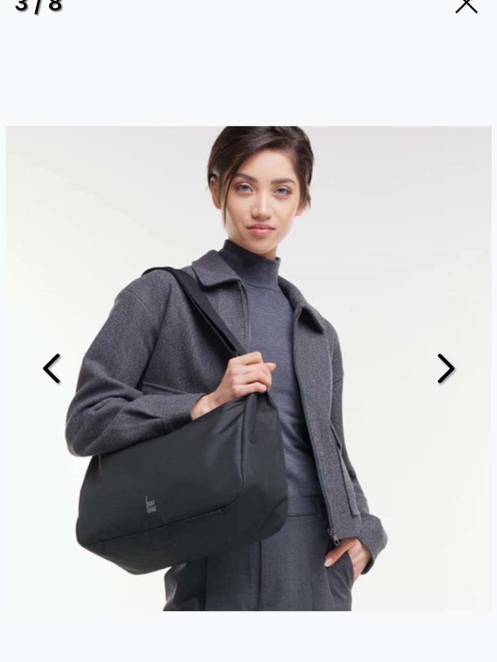 GOT BAG. Black Square Bag Large Recycled Ocean Plastic 14" Laptop Compartment - Picture 7 of 8